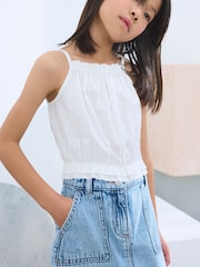 White 100% Cotton Camisole Top (3-16yrs) - Image 1 of 8