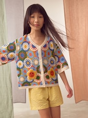 Multi Coloured Crochet Cardigan (3-12yrs) - Image 1 of 4
