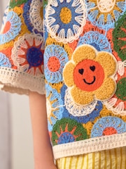 Multi Coloured Crochet Cardigan (3-12yrs) - Image 4 of 4