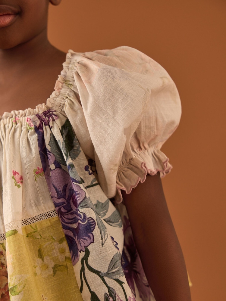 Cream/Yellow Patchwork Blouse (3-16yrs) - Image 4 of 4
