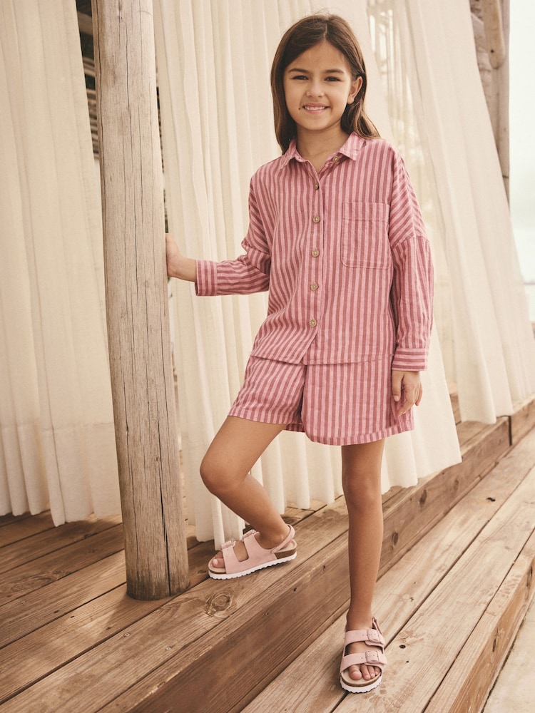 Pink Stripe Shirt And Shorts Co-ord Set (3-16yrs) - Image 2 of 8