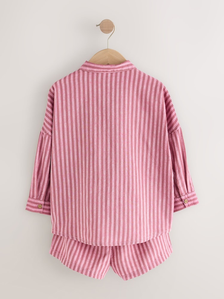 Pink Stripe Shirt And Shorts Co-ord Set (3-16yrs) - Image 6 of 8