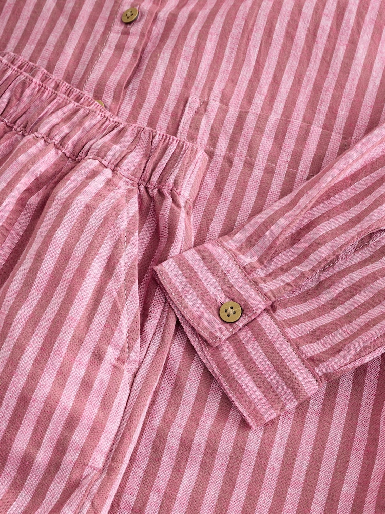 Pink Stripe Shirt And Shorts Co-ord Set (3-16yrs) - Image 7 of 8