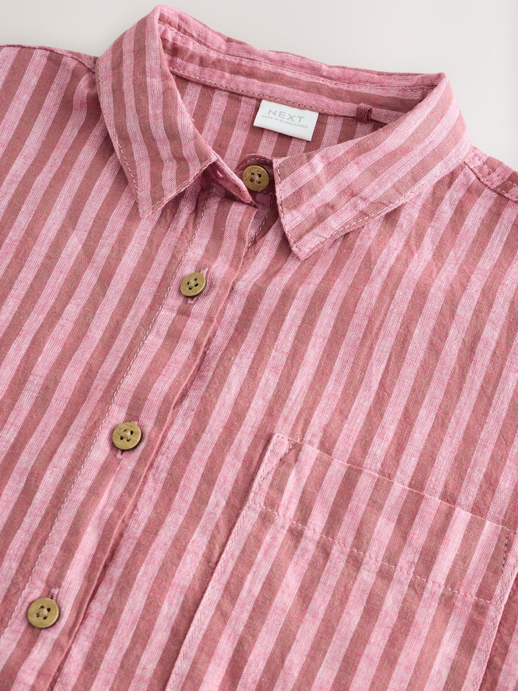 Pink Stripe Shirt And Shorts Co-ord Set (3-16yrs) - Image 8 of 8
