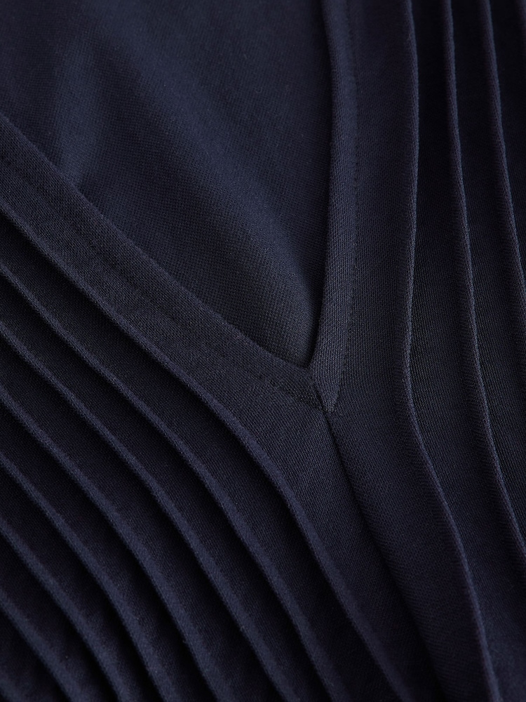 Navy Pintuck V-Neck Top - Image 7 of 7