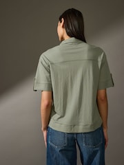 Khaki Green Short Sleeve Boxy Pocket Shirt - Image 2 of 7