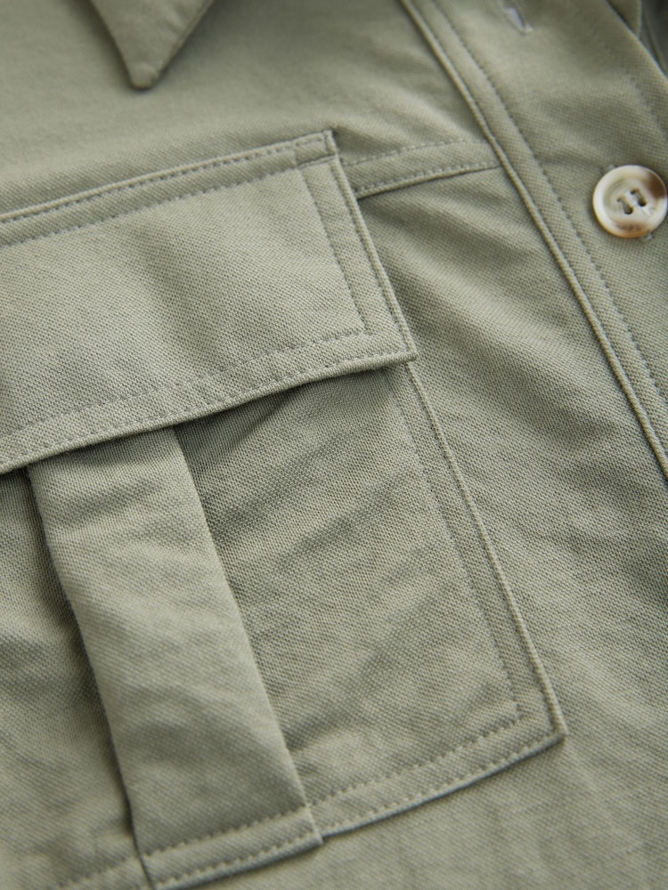 Khaki Green Short Sleeve Boxy Pocket Shirt - Image 6 of 7