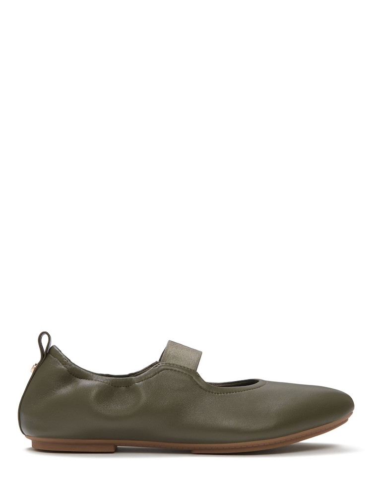 FitFlop Green Delicato Poise Leather Mary Janes Shoes - Image 2 of 5 FitFlop Green Delicato Poise Leather Mary Janes Shoes - Image 2 of 5