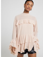 River Island Pink Ruffle Blouse - Image 1 of 4