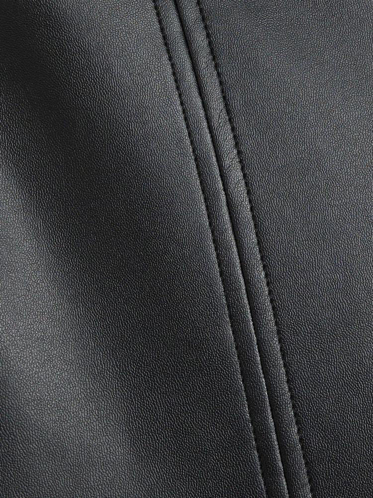 River Island Black High Waisted  Faux Leather Leggings - Image 6 of 6