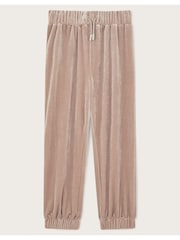 Monsoon Pink Sparkle Velour Joggers - Image 1 of 3