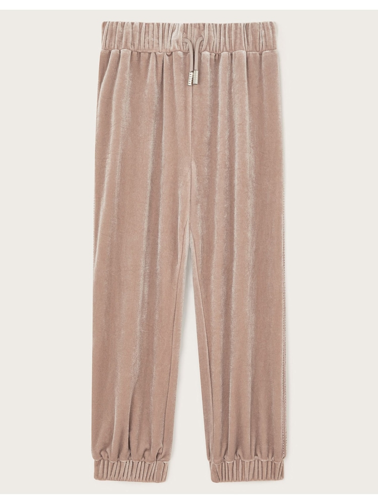 Monsoon Pink Sparkle Velour Joggers - Image 1 of 3