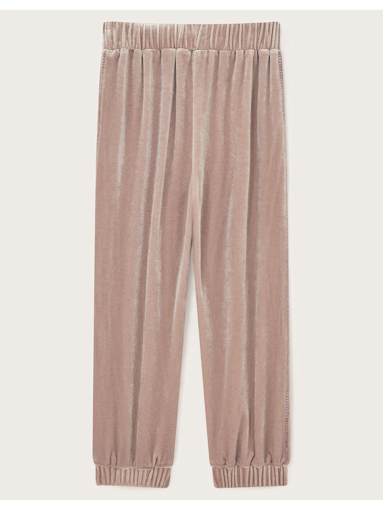 Monsoon Pink Sparkle Velour Joggers - Image 2 of 3
