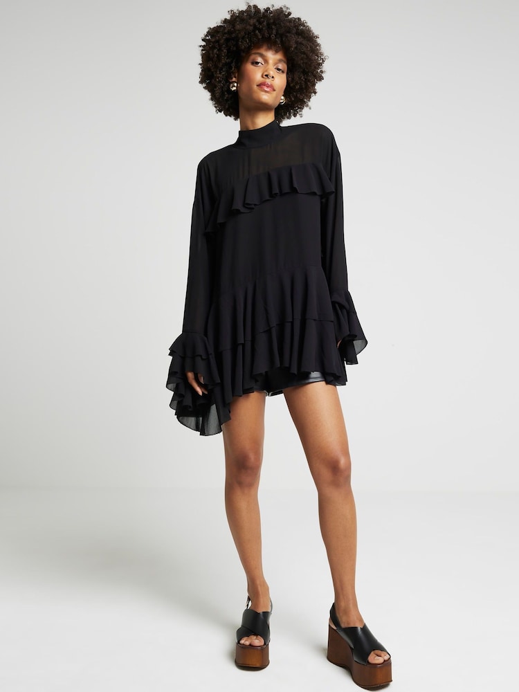 River Island Black Ruffle Blouse - Image 1 of 4