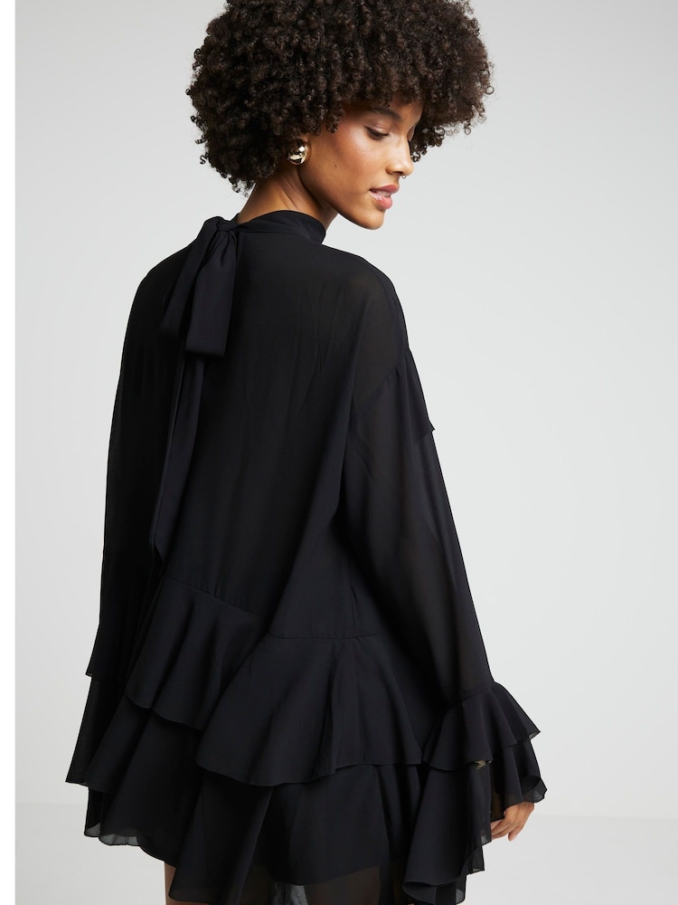 River Island Black Ruffle Blouse - Image 2 of 4