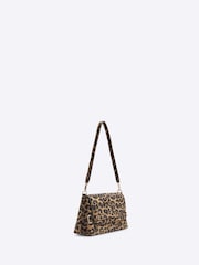 River Island Brown Leopard Fold Over Clutch - Image 2 of 4