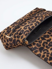 River Island Brown Leopard Fold Over Clutch - Image 4 of 4