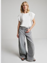 River Island White Chain Fringe 100% Cotton T-Shirt - Image 2 of 4