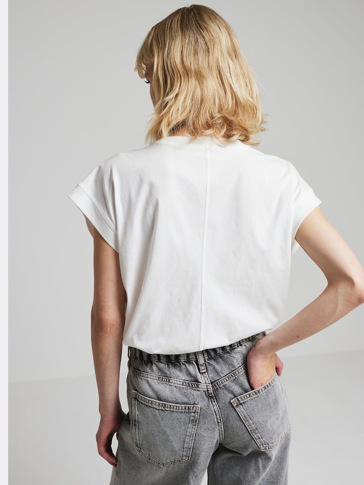 River Island White Chain Fringe 100% Cotton T-Shirt - Image 3 of 4
