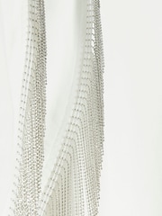 River Island White Chain Fringe 100% Cotton T-Shirt - Image 4 of 4