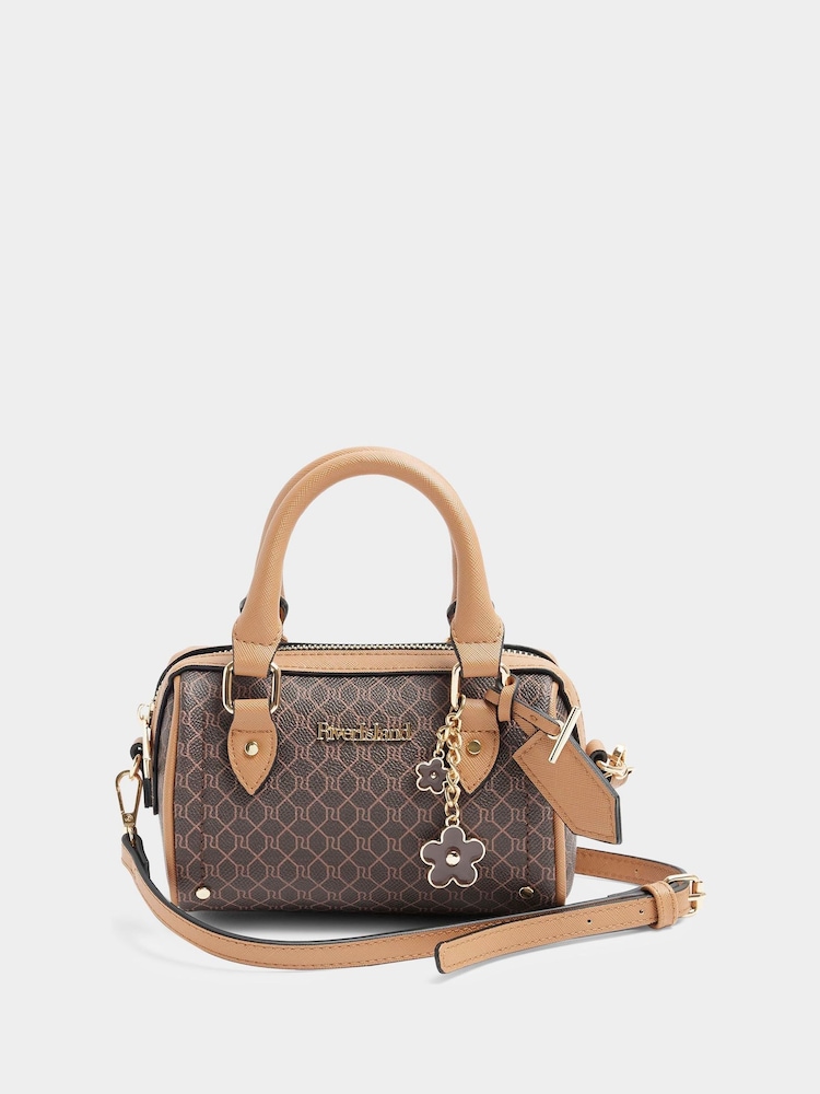 River Island Brown Mini Cross-Body Bowler Bag - Image 1 of 4