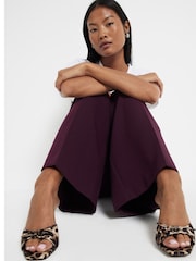 River Island Red Petite Burgundy Wide Leg Trousers - Image 2 of 5