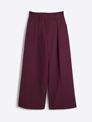 River Island Red Petite Burgundy Wide Leg Trousers - Image 4 of 5