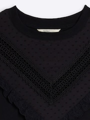 River Island Black Chevron Lace T-Shirt - Image 6 of 6