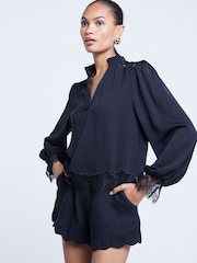 River Island Bluse mit Spitzeneinsatz - Bild 1 von 6