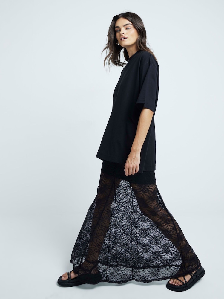 River Island Black Lace Maxi Skirt - Image 1 of 6 River Island Black Lace Maxi Skirt - Image 1 of 6