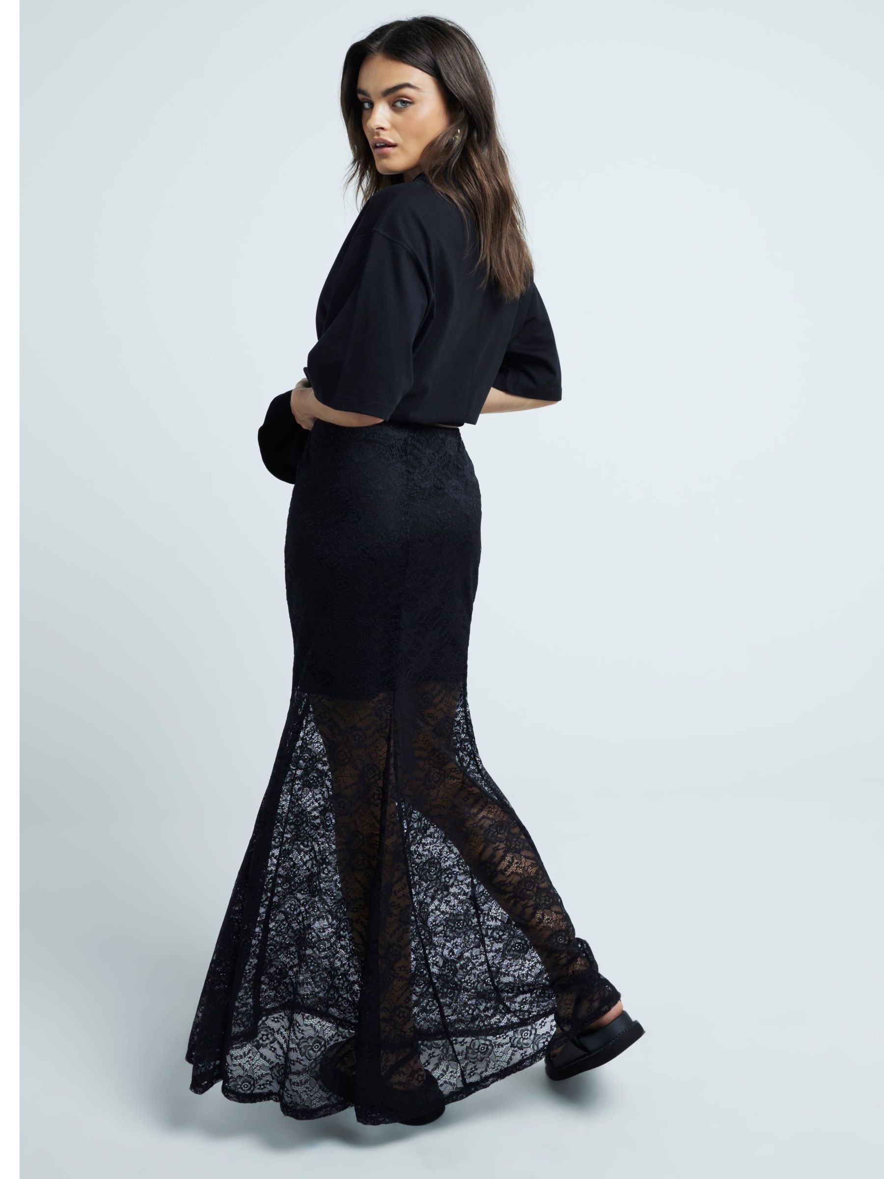 River island maxi dress in black lace outlet