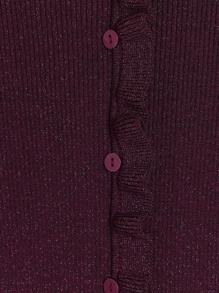 River Island Burgundy Red Burgundy Frill Knitted T-Shirt - Image 4 of 4