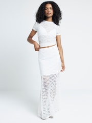 River Island Langer Spitzenrock - Bild 1 von 4