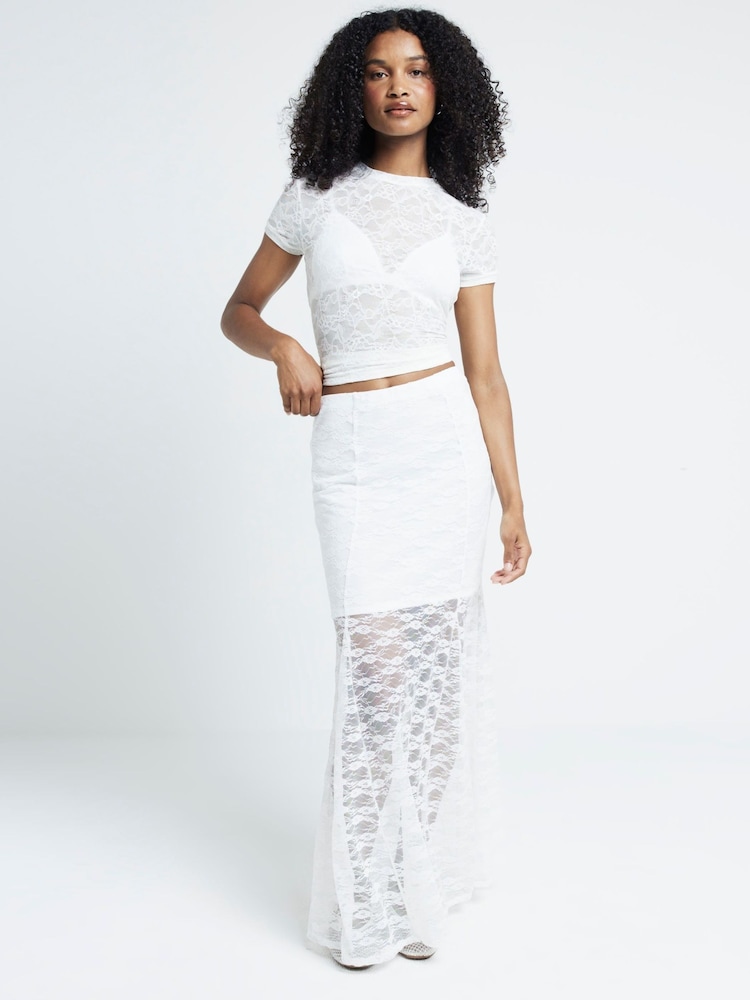 River Island Langer Spitzenrock - Bild 1 von 4