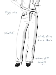 River Island Black High Waisted Pocket Front Wide Leg Jeans - Image 5 of 5