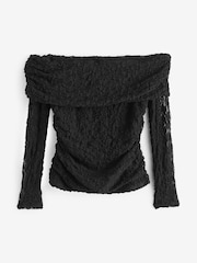 River Island Black Lace Bardot Top - Image 4 of 5