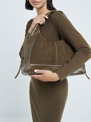 River Island Green Whipstitch Slouch Bag - Image 1 of 5