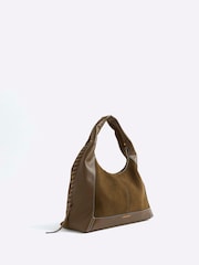 River Island Green Whipstitch Slouch Bag - Image 4 of 5