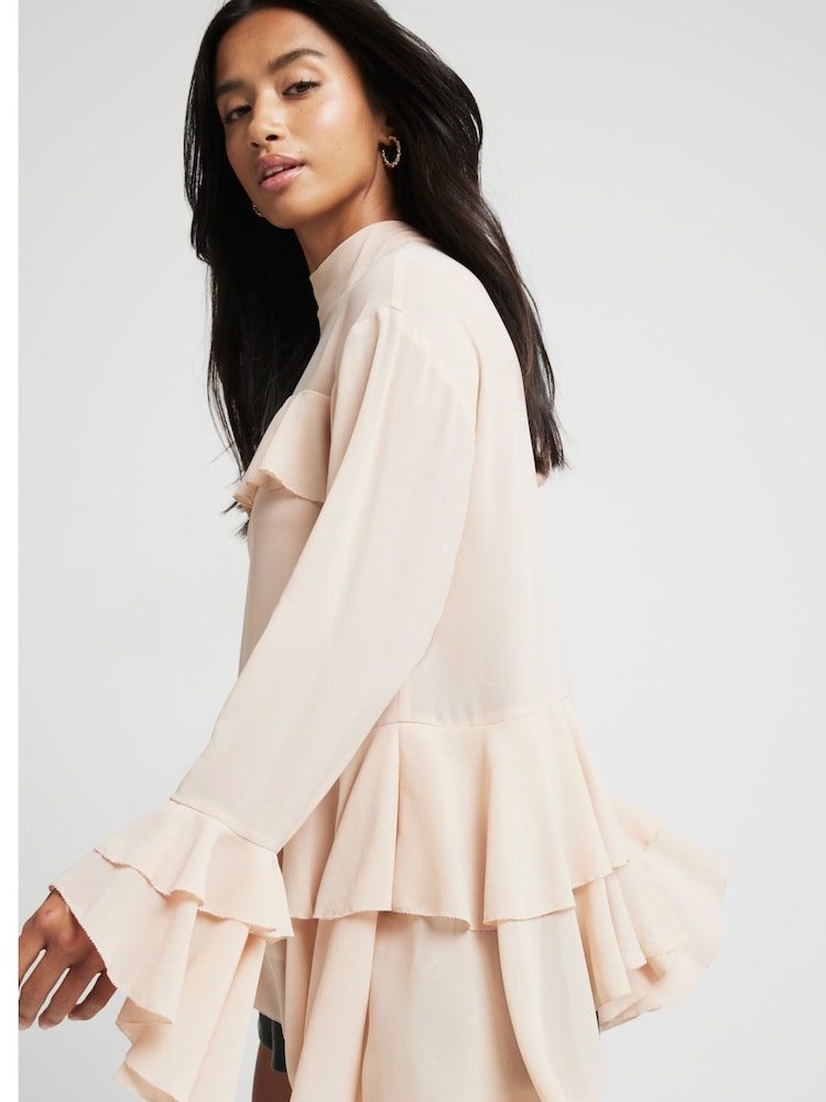 River Island Pink Petite Ruffle Blouse - Image 3 of 4