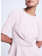 River Island Brown Twist Detail Peplum Top - Image 3 of 4