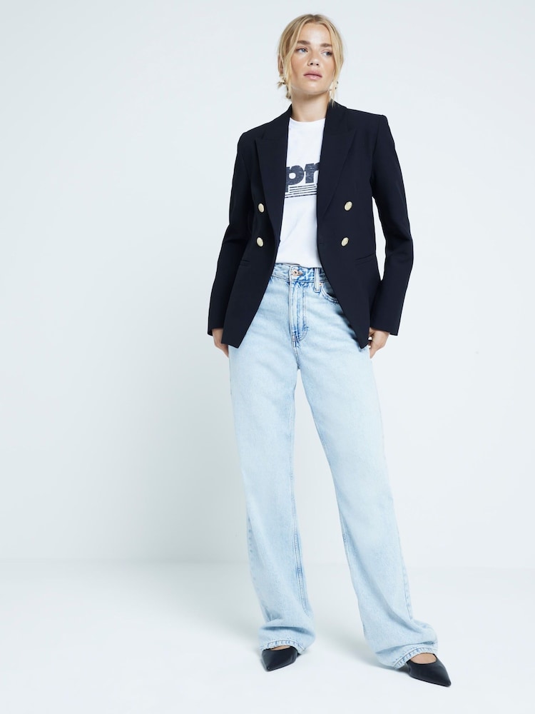 River Island Black Military Blazer - Image 1 of 4 River Island Black Military Blazer - Image 1 of 4