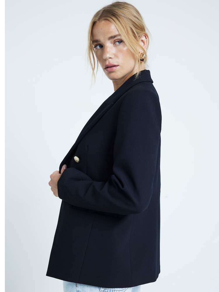 River Island Black Military Blazer - Image 2 of 4 River Island Black Military Blazer - Image 2 of 4