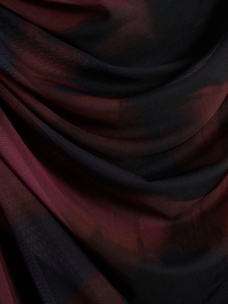 River Island Pink Floral Ruched Column Dress - Image 4 of 4 River Island Pink Floral Ruched Column Dress - Image 4 of 4