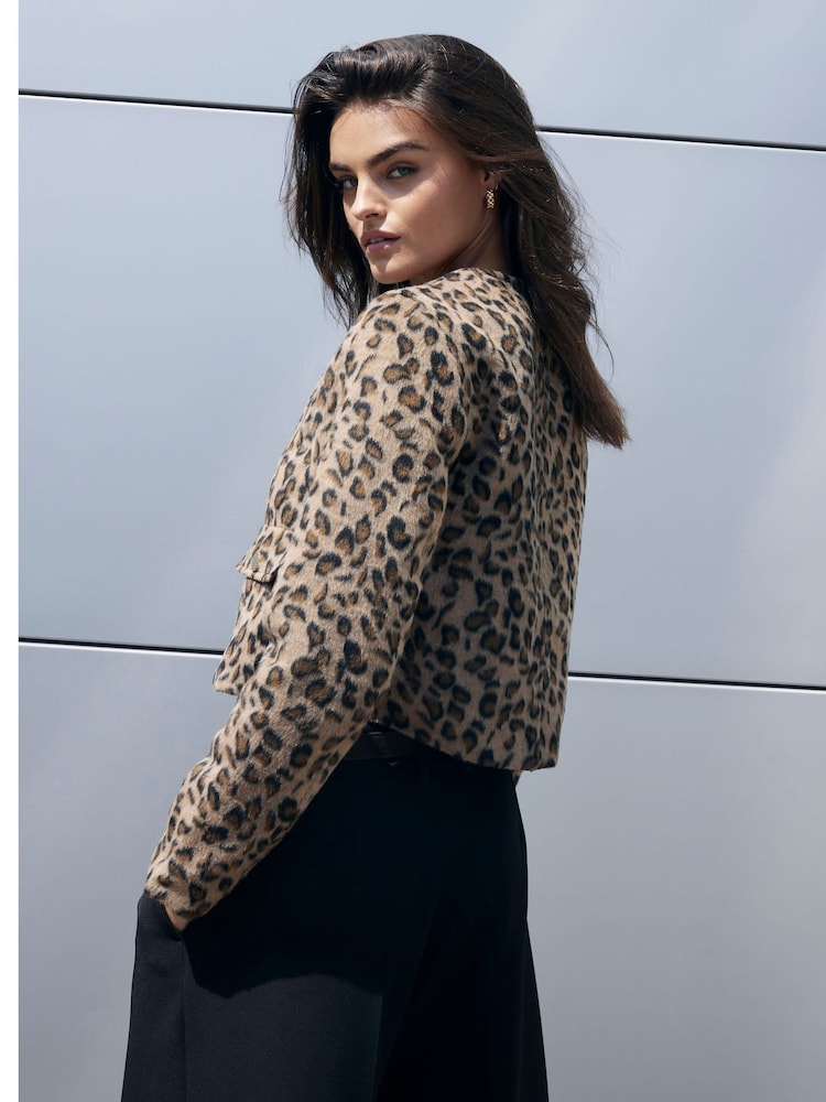 River Island Brown Leopard Trophy Jacket - Image 2 of 4