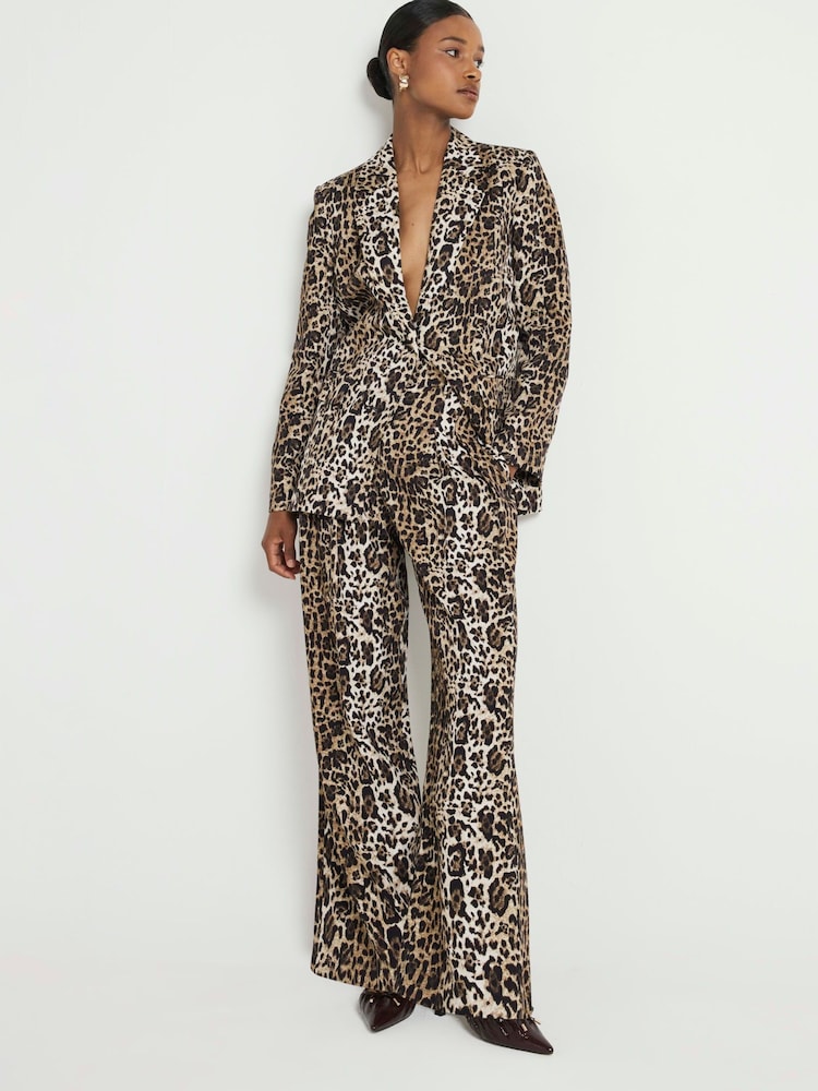 River Island Леопардовый оверсайз блейзер - Image 1 of 4