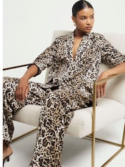 River Island Леопардовый оверсайз блейзер - Image 2 of 4