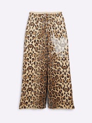 River Island Brown Petite Leopard Print Sequin Trousers - Image 5 of 6