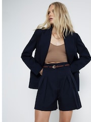 River Island Blue High Waisted Tailored Shorts - Image 2 of 4