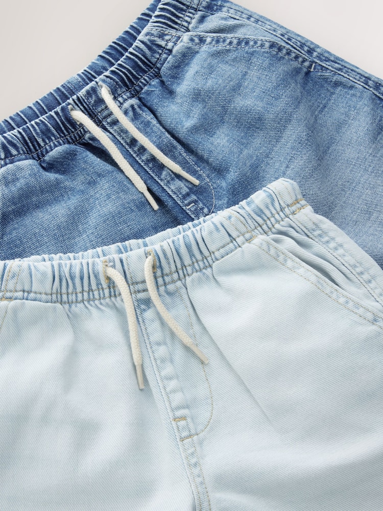 Bleach/Mid Blue Bermuda Pull On Denim Shorts 2 Pack (3-16yrs) - Image 5 of 6