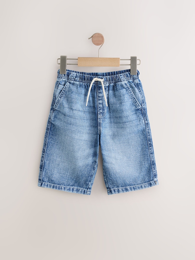 Mid Blue/Black Bermuda Pull On Denim Shorts 2 Pack (3-16yrs) - Image 4 of 6